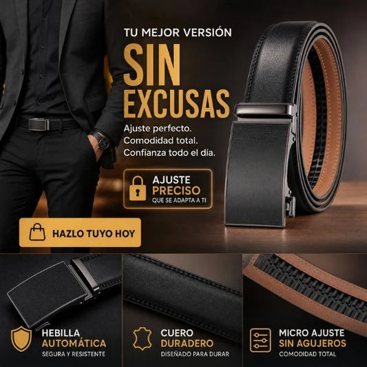 Cinturón de Cuero con Hebilla Automática