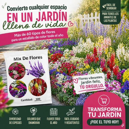 Semillas Florales Surtidas- Lavanda 💜Siempre Viva 🌸 Boca de Dragón 🐲 Clavel del Poeta 💐