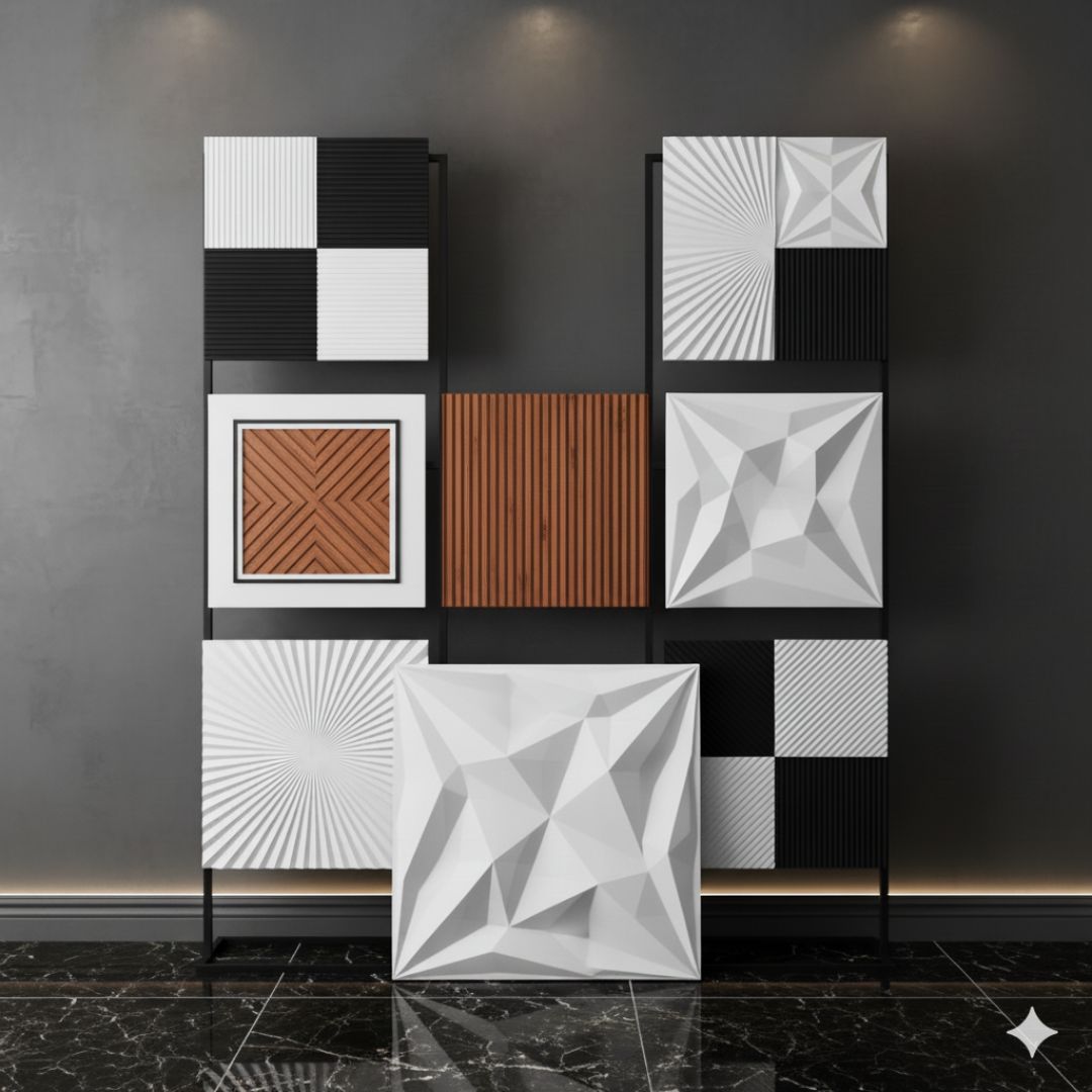 Paneles 3D Decorativos de PVC – Geométricos Elegantes X4 Unidades