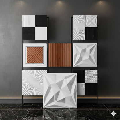 Paneles 3D Decorativos de PVC – Geométricos Elegantes X4 Unidades
